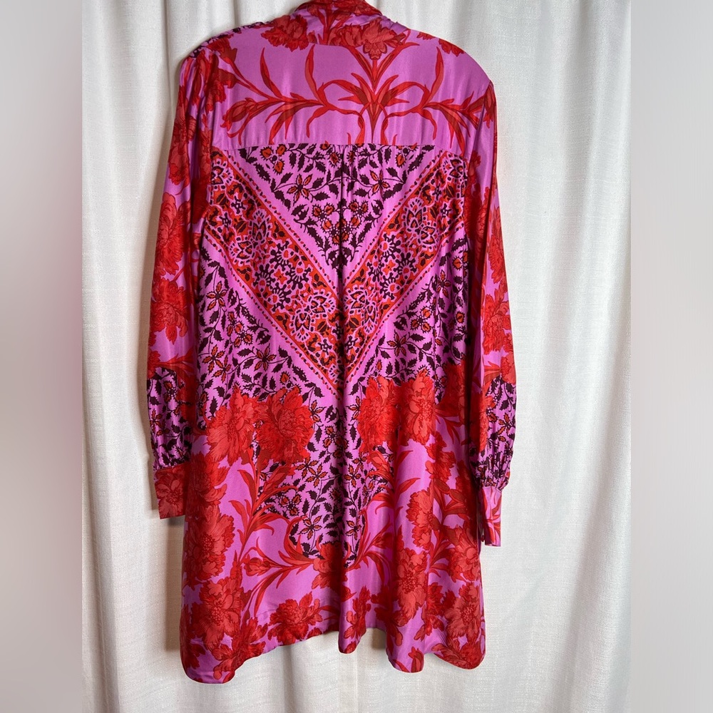 Anthropologie x Maeve Printed Tie Neck Mini Dress - Picture 5 of 9